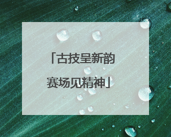 古技呈新韵 赛场见精神