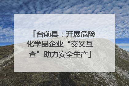 台前县：开展危险化学品企业“交叉互查”助力安全生产