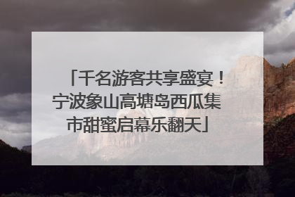 千名游客共享盛宴！宁波象山高塘岛西瓜集市甜蜜启幕乐翻天