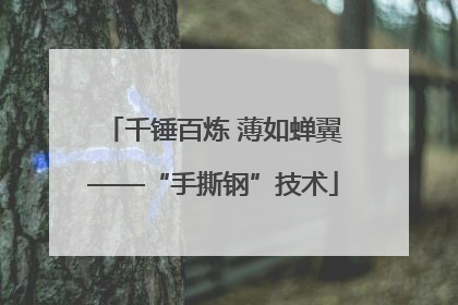 千锤百炼 薄如蝉翼——“手撕钢”技术