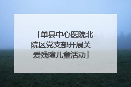 单县中心医院北院区党支部开展关爱残障儿童活动