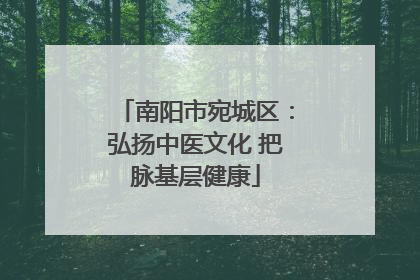 南阳市宛城区：弘扬中医文化 把脉基层健康