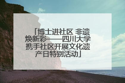 博士进社区 非遗焕新彩——四川大学携手社区开展文化遗产日特别活动