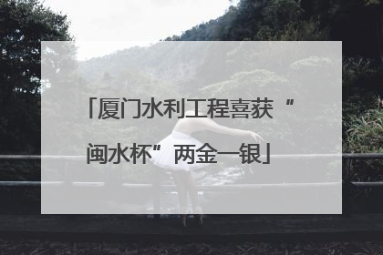 厦门水利工程喜获“闽水杯”两金一银