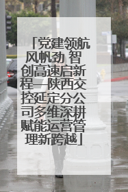 党建领航风帆劲 智创高速启新程—陕西交控延定分公司多维深耕赋能运营管理新跨越