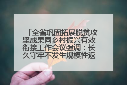 全省巩固拓展脱贫攻坚成果同乡村振兴有效衔接工作会议强调：长久守牢不发生规模性返贫致贫底线 王宁出席并讲话 王予波主持