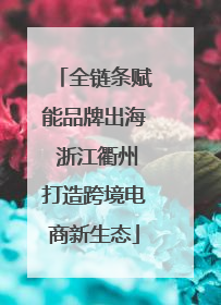 全链条赋能品牌出海 浙江衢州打造跨境电商新生态