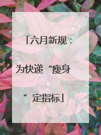 六月新规：为快递“瘦身”定指标