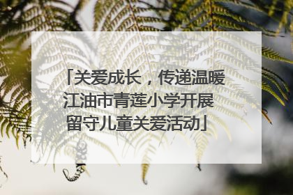 关爱成长，传递温暖 江油市青莲小学开展留守儿童关爱活动