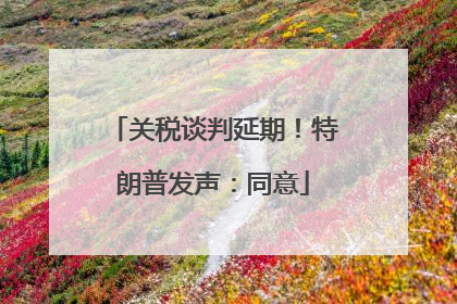 关税谈判延期！特朗普发声：同意
