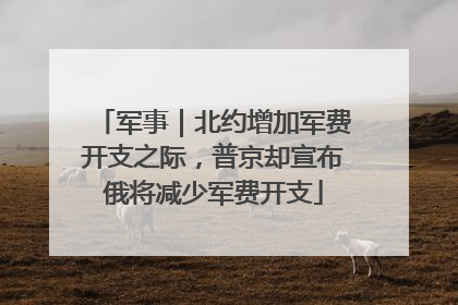 军事｜北约增加军费开支之际，普京却宣布俄将减少军费开支