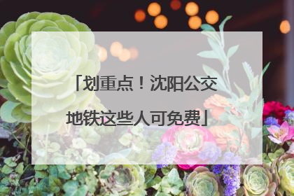 划重点！沈阳公交地铁这些人可免费
