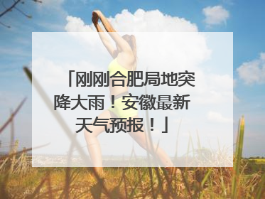 刚刚合肥局地突降大雨！安徽最新天气预报！