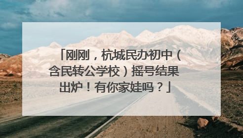 刚刚，杭城民办初中（含民转公学校）摇号结果出炉！有你家娃吗？
