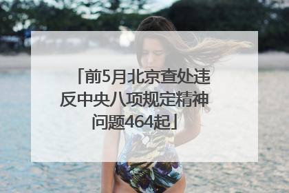 前5月北京查处违反中央八项规定精神问题464起