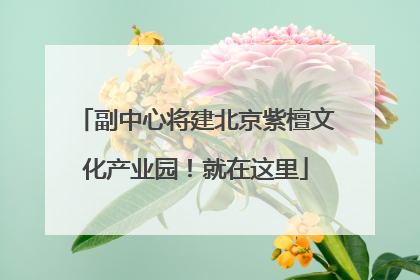 副中心将建北京紫檀文化产业园！就在这里