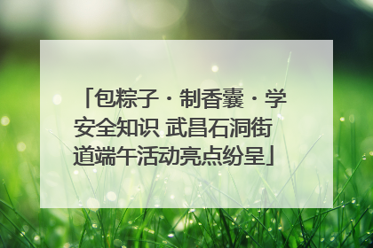 包粽子・制香囊・学安全知识 武昌石洞街道端午活动亮点纷呈