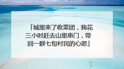 城里来了收菜团，我花三小时赶去山里串门，带回一群七旬村民的心愿