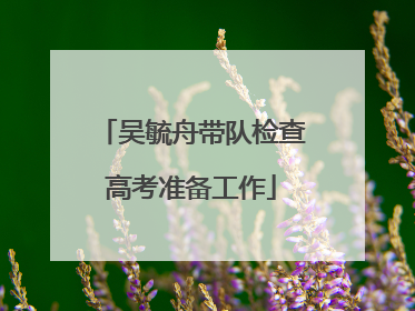 吴毓舟带队检查高考准备工作