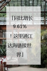 同比增长9.61%！这里通江达海链接世界