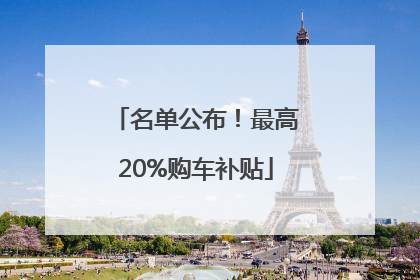 名单公布！最高20%购车补贴