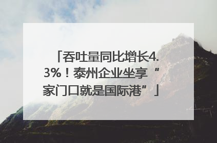 吞吐量同比增长4.3%！泰州企业坐享“家门口就是国际港”