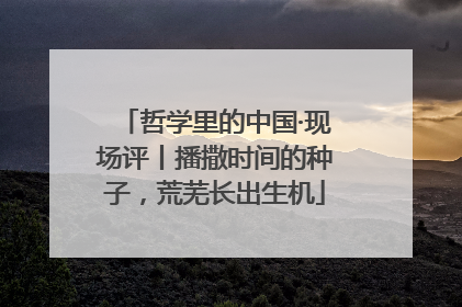 哲学里的中国·现场评丨播撒时间的种子，荒芜长出生机