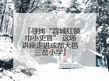 寻找“蓉城红领巾小史官” 这场讲座走进成都大邑三岔小学