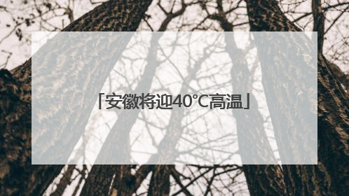 安徽将迎40℃高温