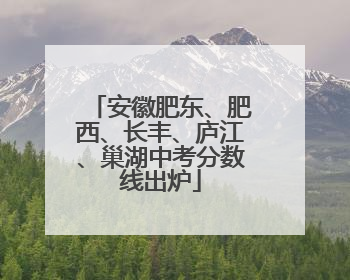 安徽肥东、肥西、长丰、庐江、巢湖中考分数线出炉