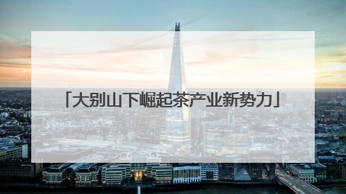 大别山下崛起茶产业新势力
