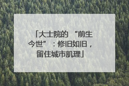 大士院的 “前生今世”：修旧如旧，留住城市肌理