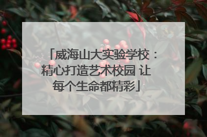 威海山大实验学校：精心打造艺术校园 让每个生命都精彩