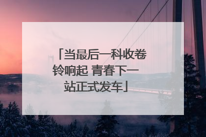 当最后一科收卷铃响起 青春下一站正式发车