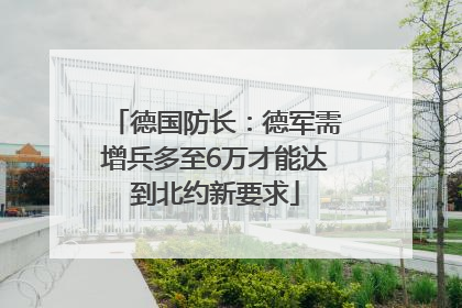 德国防长：德军需增兵多至6万才能达到北约新要求