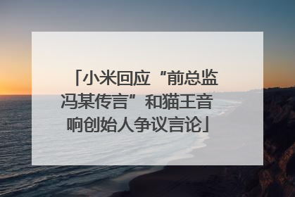 小米回应“前总监冯某传言”和猫王音响创始人争议言论
