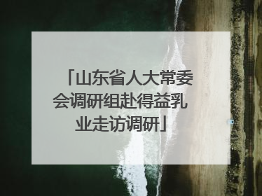 山东省人大常委会调研组赴得益乳业走访调研