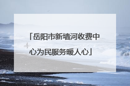 岳阳市新墙河收费中心为民服务暖人心