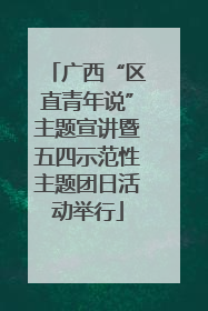 广西“区直青年说”主题宣讲暨五四示范性主题团日活动举行