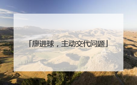 廖进球，主动交代问题