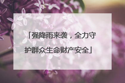 强降雨来袭，全力守护群众生命财产安全