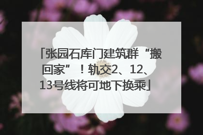 张园石库门建筑群“搬回家”！轨交2、12、13号线将可地下换乘
