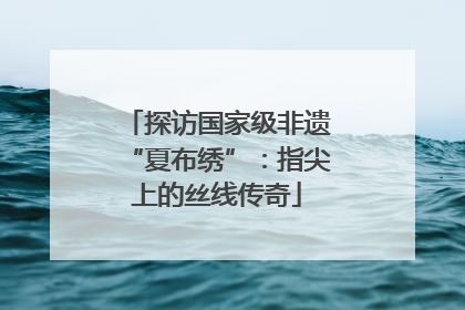探访国家级非遗“夏布绣”：指尖上的丝线传奇