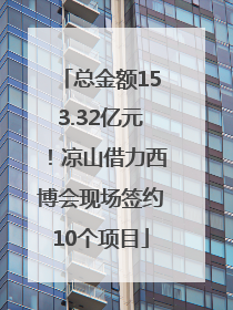 总金额153.32亿元！凉山借力西博会现场签约10个项目