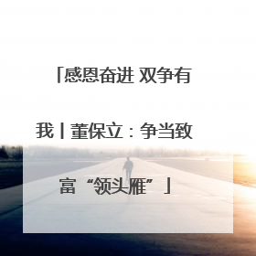 感恩奋进 双争有我丨董保立：争当致富“领头雁”