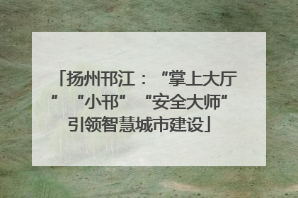 扬州邗江：“掌上大厅”“小邗”“安全大师”引领智慧城市建设