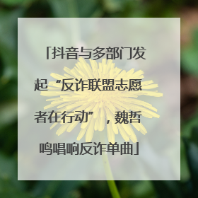 抖音与多部门发起“反诈联盟志愿者在行动”，魏哲鸣唱响反诈单曲
