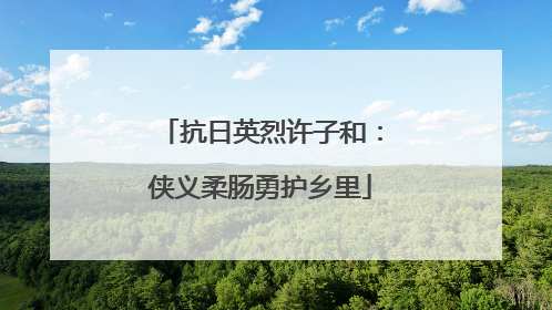 抗日英烈许子和：侠义柔肠勇护乡里