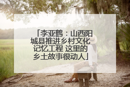 李亚鹤：山西阳城县推进乡村文化记忆工程 这里的乡土故事很动人