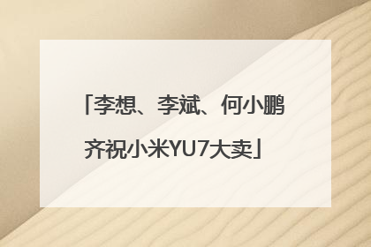 李想、李斌、何小鹏齐祝小米YU7大卖
